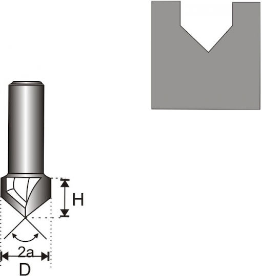 Dedra Cutter Bit Carbide for Groove Shaping in Wood 8mm x 8mm