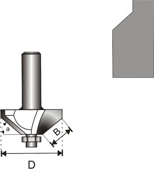 Dedra Cutter Bit Carbide for Wood 26.6mm x 26.6mm x 6mm with Bearing
