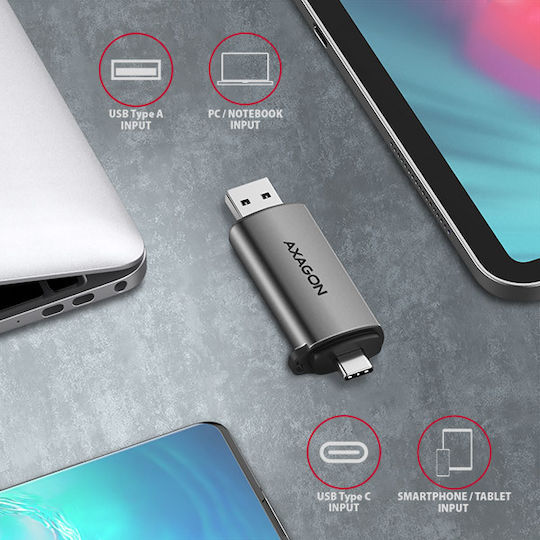Axagon Card Reader USB 2.0 Type-C για SD