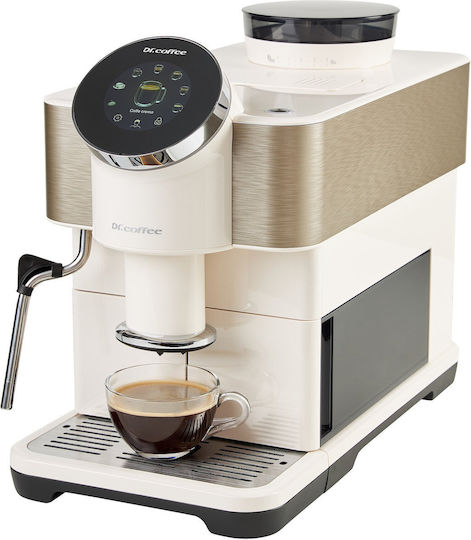 Automatic Espresso Machine 1450W Pressure 19bar for Cappuccino with Grinder Brown 1202399