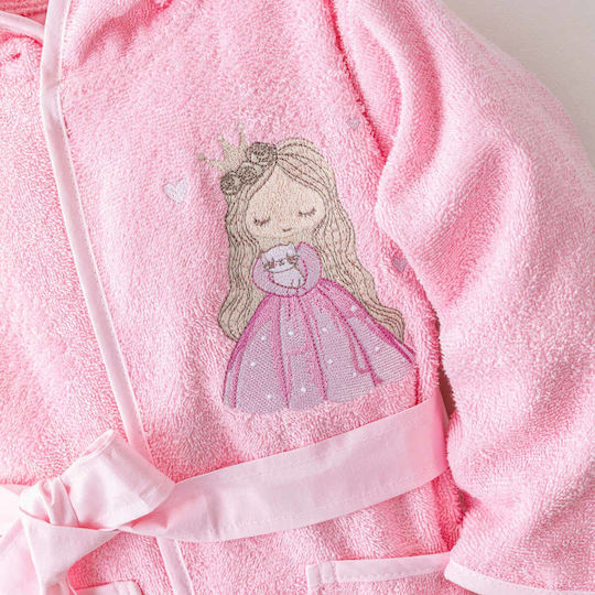 Borea Kids Bathrobe Little Queen Pink with Hood