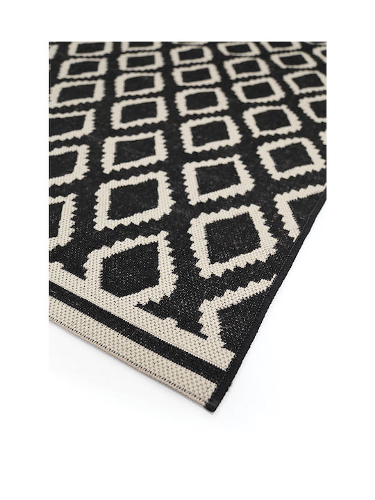 Royal Carpet Flox Black Rug Rectangular Summer Wicker Black and white