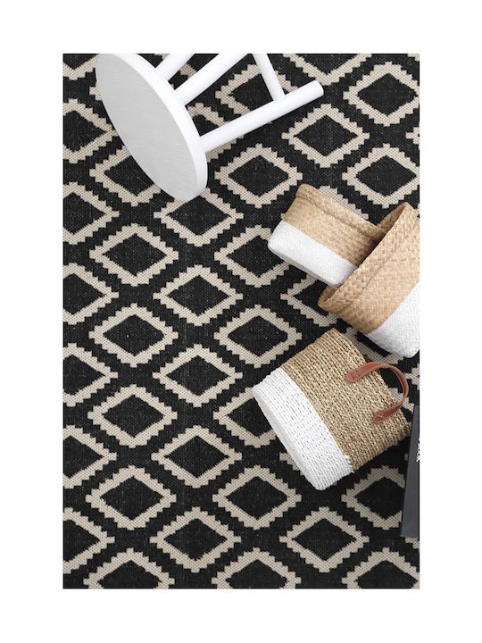 Royal Carpet Flox Black Rug Rectangular Summer Wicker Black and white