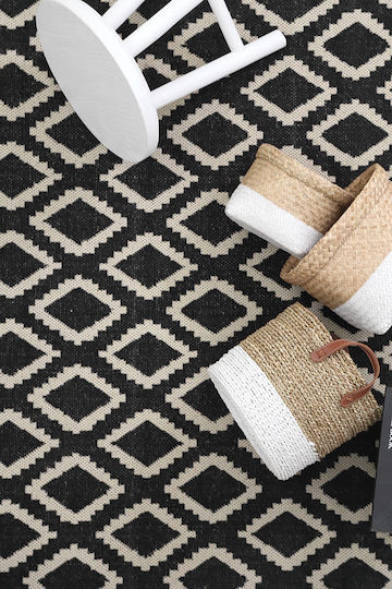 Royal Carpet Flox Black Χαλί Ορθογώνιο Καλοκαιρινό Ψάθινο Ασπρόμαυρο 160x235cm