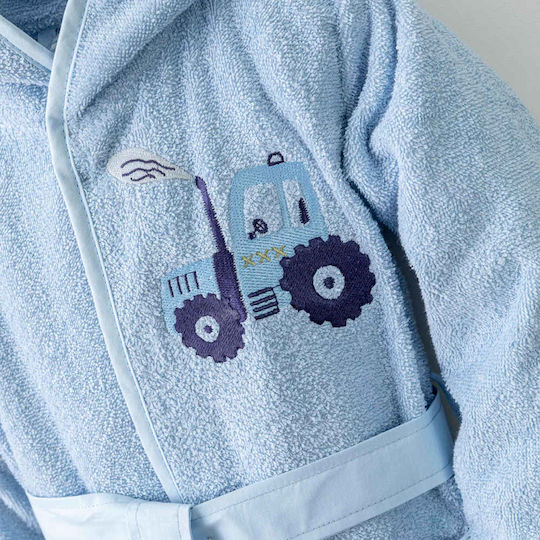 Borea Halat De Baie Pentru Copii Trucky Albastru Deschis Cu Glugă Borea Halat De Baie Pentru Copii Trucky Albastru Deschis Cu Glugă