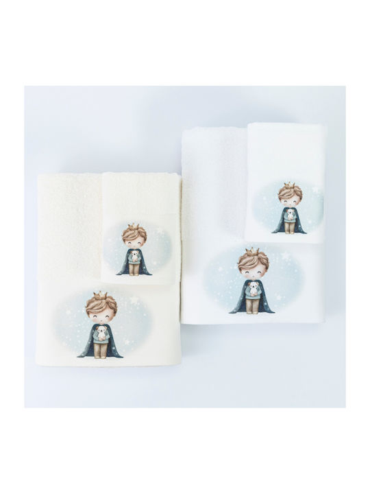 Borea Set of baby towels 2pcs Little King Graphite 30 cmx50cm