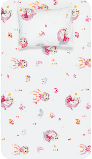 Borea Dreamer Baby Sheets Set Crib Cotton Pink 120x160cm 3pcs