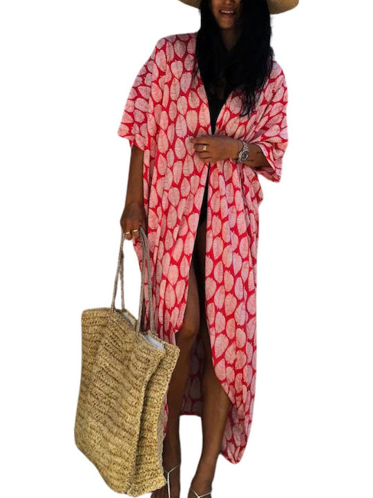 Chicret Damen Kimono Strand Rot