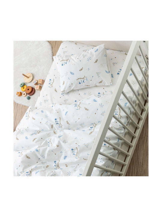 Borea Baby Sheets Set Crib Cotton Light Blue 120x160cm 3pcs