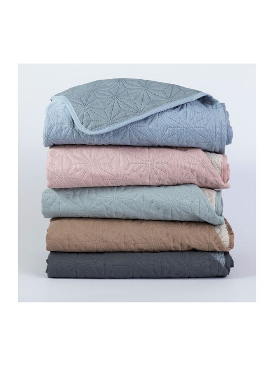 Borea Stellar Coverlet Queen Size from Polyester Light Grey-Grey 220x240cm