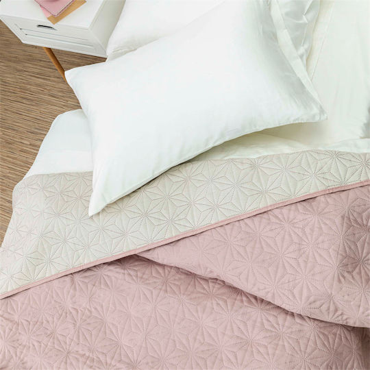 Borea Stellar Coverlet Single from Polyester Pink-Ecru 160x240cm