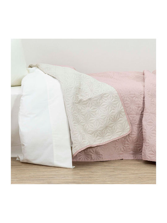 Borea Stellar Coverlet Single from Polyester Pink-Ecru 160x240cm