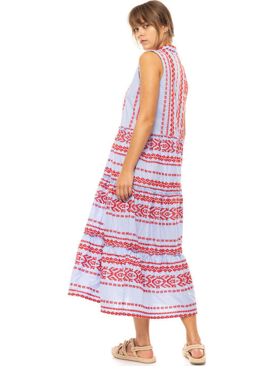 Women's Beachdress Pink Label Printed Maxi Dress Cotton