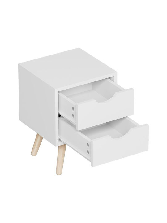 Bedside Table Selma Wooden Beige 29.7x29.7x45cm