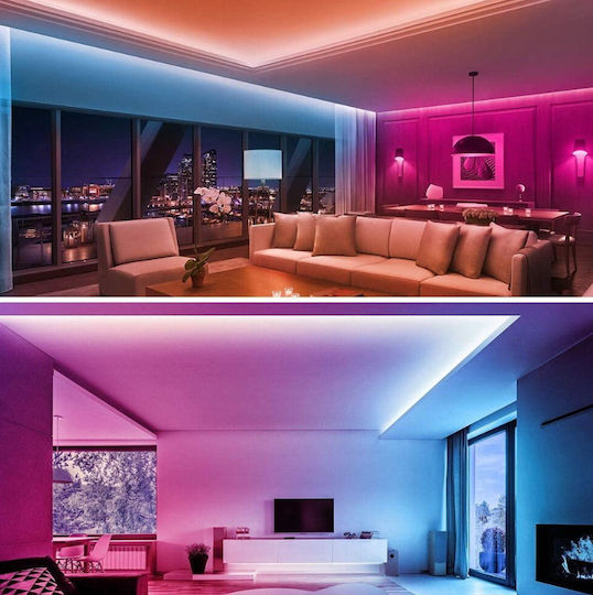 Ταινία LED 12V RGB Φως 5m Τύπου SMD5050 με Τηλεχειριστήριο