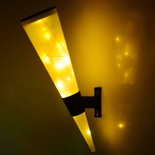 Set of 2 Wall Solar Lights Torches Cold White with Motion Sensor and Photocell IP65 27.5cmx4.5cmx21cmcm