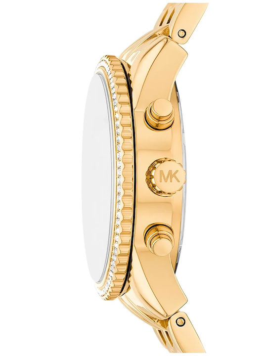 Michael Kors Ritz Γυναικείο Ρολόι 35mm Χρονογράφος Μπαταρίας με Χρυσό Μεταλλικό Μπρασελέ