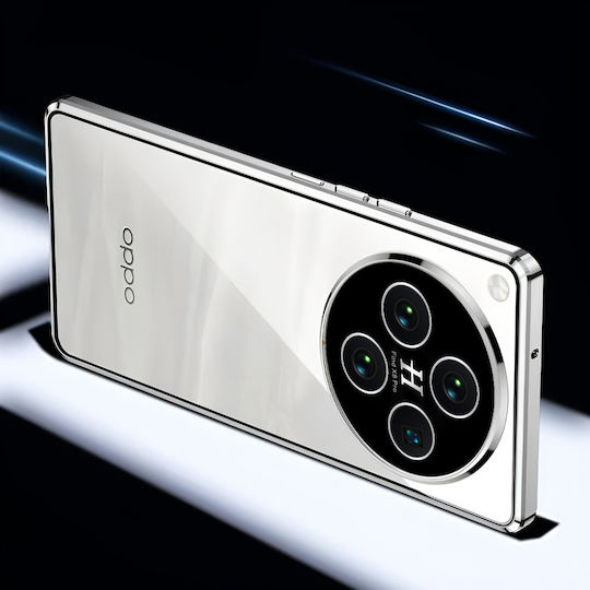 Калъф за Oppo Find X8 Pro Магнитен Двоен Стъклен Сребърен