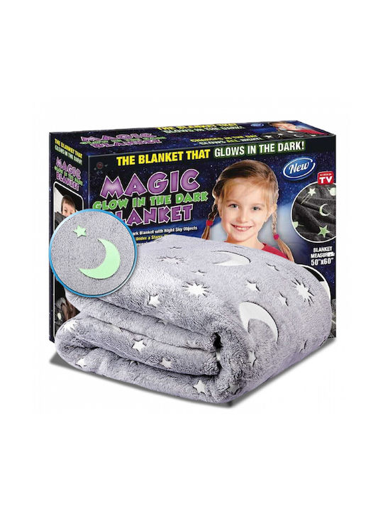 ACP Κουβέρτα Fleece Φωσφορίζουσα Γκρι 120x150εκ.