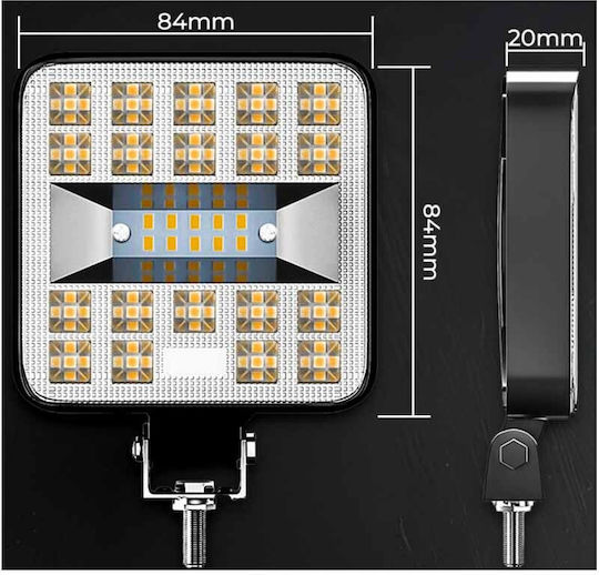 Προβολέας Εργασίας Τετράγωνος Mini 7-f 29 Led 9-40 Volt 90w 9000lm 6500k Lεdβαr-003 1 Τεμάχιο