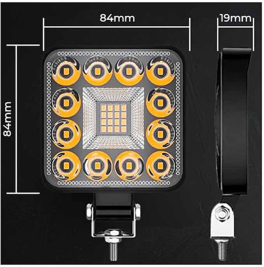 Προβολέας Εργασίας Τετράγωνος Mini 28 Led 9-40 Volt 90w 9000lm 6000k Lεdβαr-004 1 Τεμάχιο