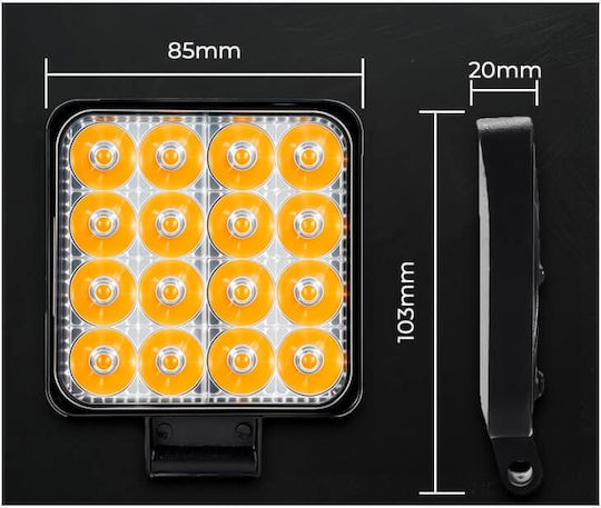 Προβολέας Εργασίας Τετράγωνος Mini Ft-16 Led 12-40 Volt 50w 7000lm 6000k Ledbar-001 1 Τεμάχιο