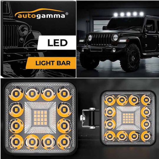 Προβολέας Εργασίας Τετράγωνος Mini 28 Led 9-40 Volt 90w 9000lm 6000k Lεdβαr-004 1 Τεμάχιο