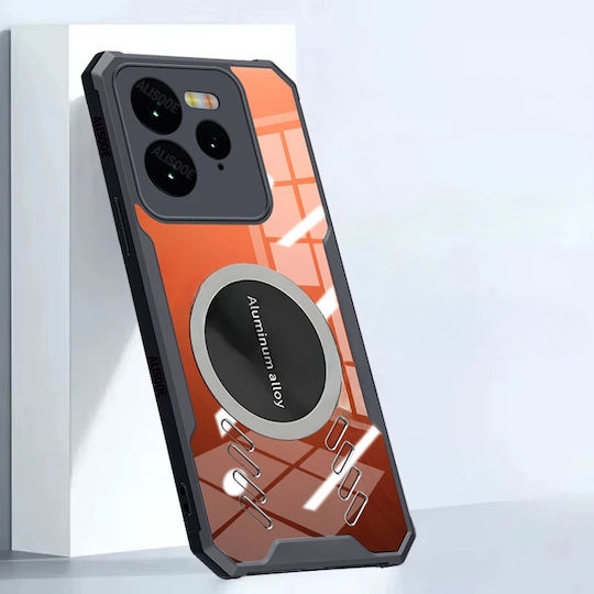 Θήκη Realme Gt 7 Pro Μαγνητική Πλάκα Διαφανής Μαύρη