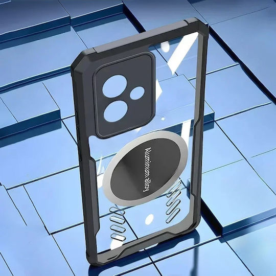 Θήκη Realme Gt 7 Pro Μαγνητική Πλάκα Διαφανής Μαύρη