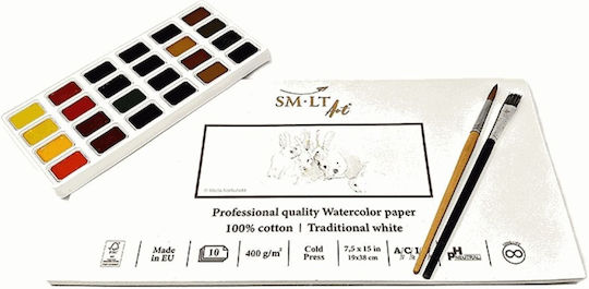Скицник за акварел Smlt Art професионално качество 19x38см