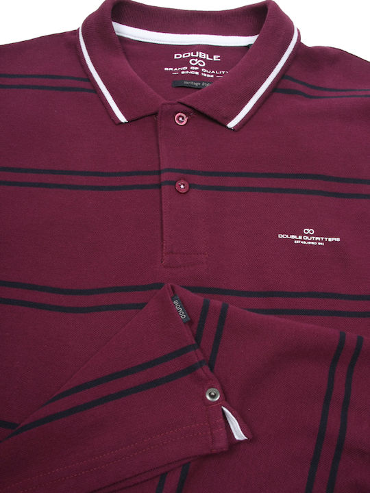 Double Polo Herrenblusen Burgundisch