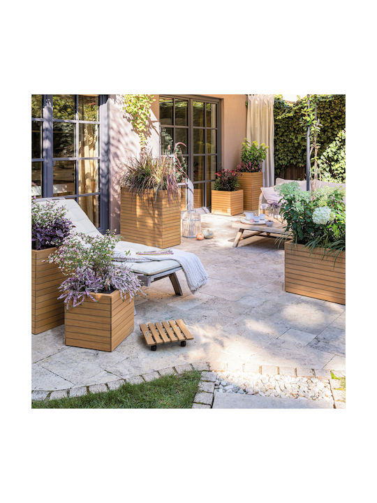Lechuza Palo Lemn Natural Larg 80 Ghiveci de Podea Jos 79x37x46cm Auto-Udare Recipient Lemn Natural Eucalipt