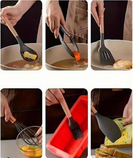 H&S Collection Set de Gătit din Silicon 12buc Bej