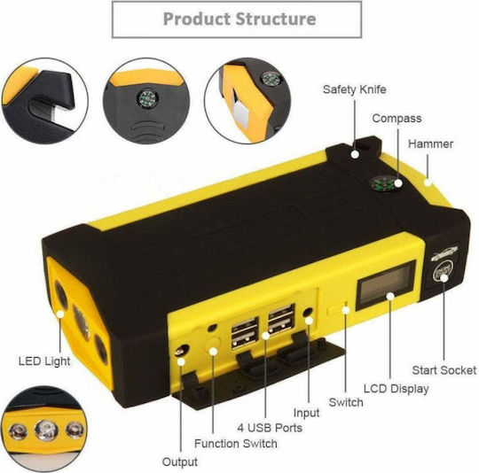 ACP Tragbar Auto-Starthilfe 69800mAh mit Power Bank,Powerbank / USB 12V
