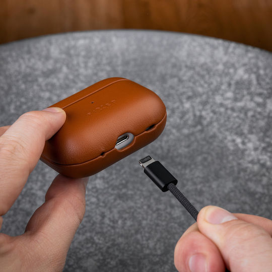 Fixed Earbud Case Magsafe Support Apple Airpods Pro 2/pro 2 Usb-c Brown Leather