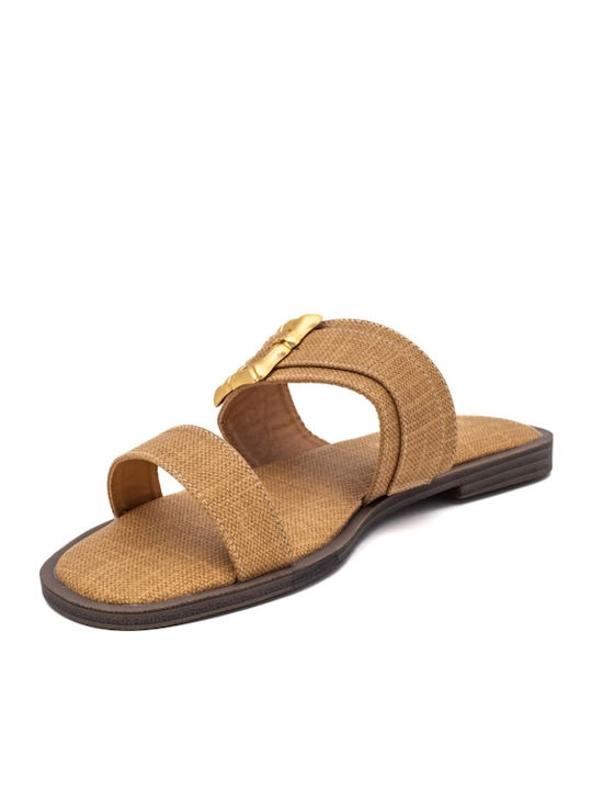 Women's Flat Sandals in Brown Color