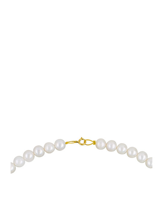 Armband K14 Goldverschluss Weiße Perlen 7-8 Millimeter B126181