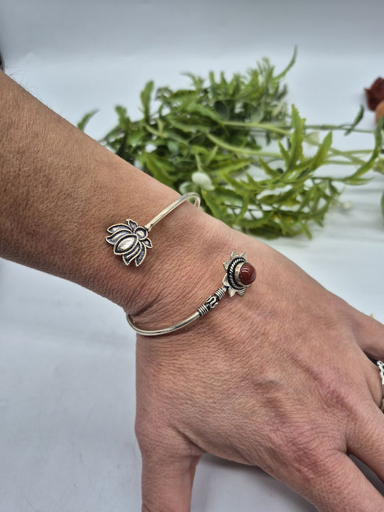 Versilbertes Ethno-verstellbares Damenarmband mit Karneol Crystal Palace Versilbertes Ethno-verstellbares Damenarmband mit Karneol Crystal Palace