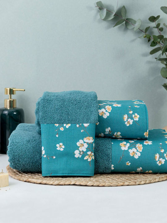 Borea 3-tlg. Set Badetücher Jasmine Petrol