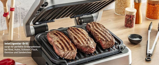 Tefal OptiGrill 2in1 Τοστιέρα Γκριλιέρα με Αποσπώμενες Πλάκες 2100W Γκρι