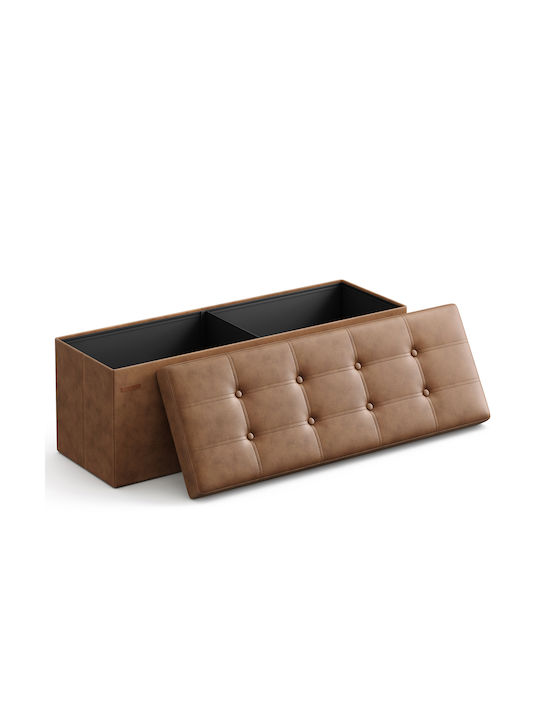Bankhocker Mit Stauraum Mit Künstliches Leder Braune 110x38x38cm