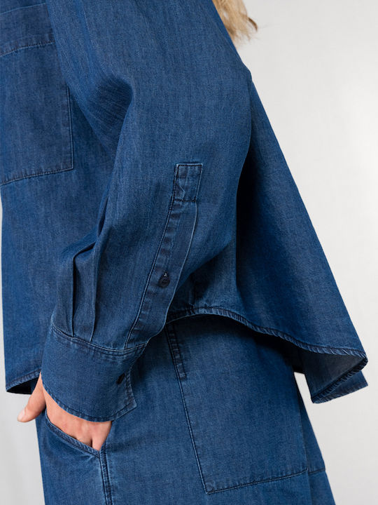 Дълъг ръкав Женска Дънково Риза Light Denim