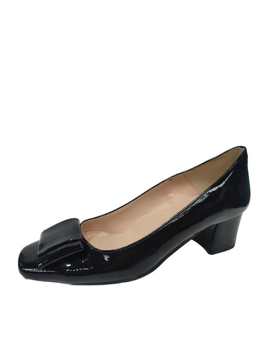 Anatomic Black Medium Heels with Strap