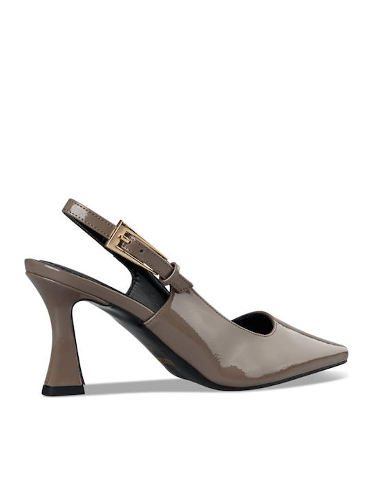 Pumps mit Riemchen Braun