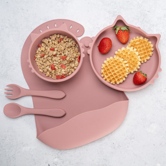 AppeKids Σετ Φαγητού από Σιλικόνη Ροζ 6τμχ