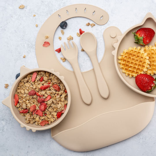 AppeKids Set Essgeschirr aus Silikon Beige 6Stück