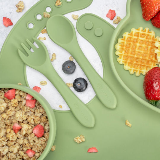 AppeKids Feeding Set made of Silicone Green 5pcs