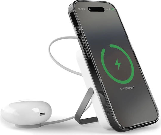 Puro Aluminum Stand MagSafe Power Bank 10000mAh 20W с USB-C порт Бял