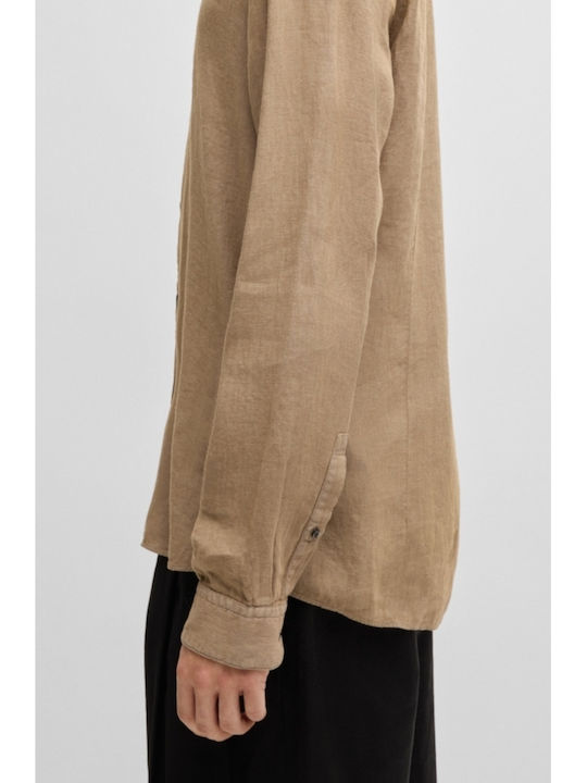 Elvory Long-sleeved Linen Shirt Brown