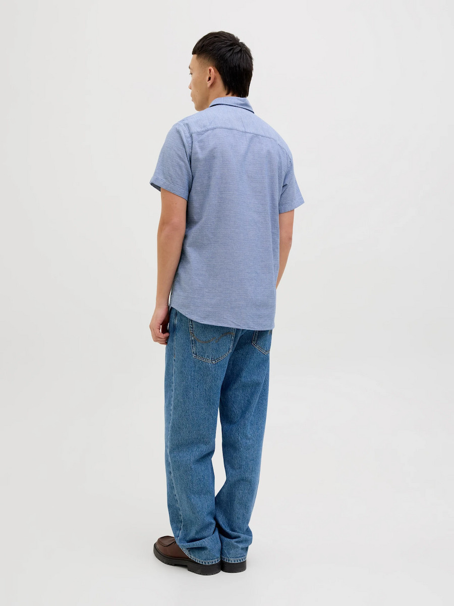 Jack & Jones Cu mânecă scurtă Bumbac Cămașă Light Blue 12268993